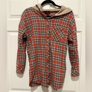 Heyson Plaid Hooded Shirt with Pocket